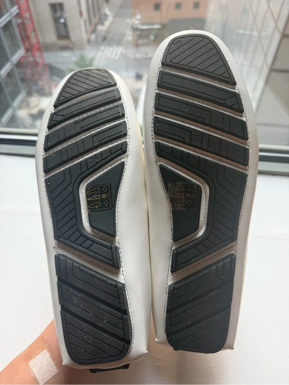 Steve Madden White Slip-On Driving Loafers